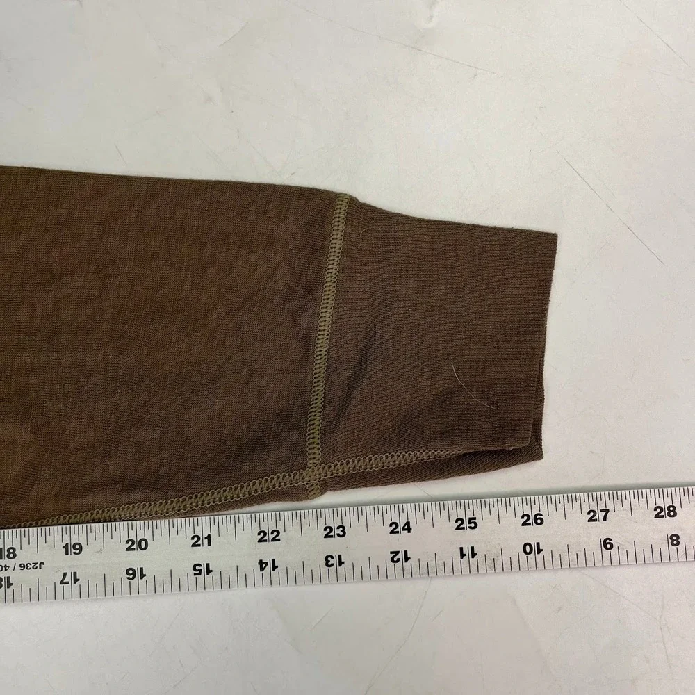 Duofold Mens Merino Wool Blend Thermal Base Layer Set Brown Medium Long John Top